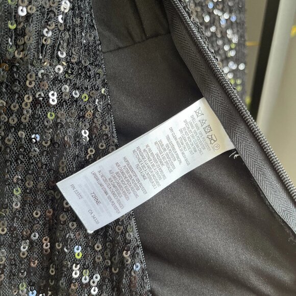 French Connection Sequin Wrap Top UK 12 Black New with Tags - Picture 8 of 9